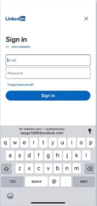 screenshot of Microsoft Authenticator